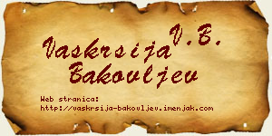 Vaskrsija Bakovljev vizit kartica